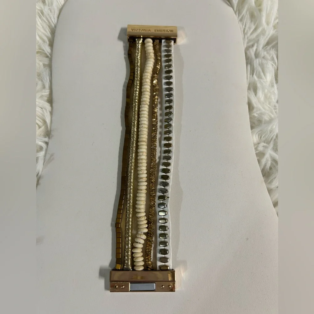 Victoria Emerson Gold and Cream Bracelet Set - Picture 7 of 9